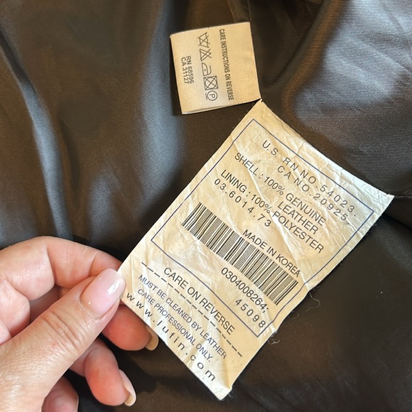 Lutin Genuine Leather Motor Jacket Chocolate Brown Zip Front - Picture 4 of 4